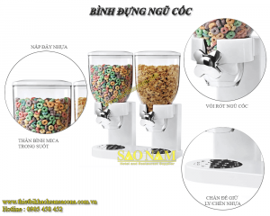 Bình đựng ngũ cốc 2 ngăn