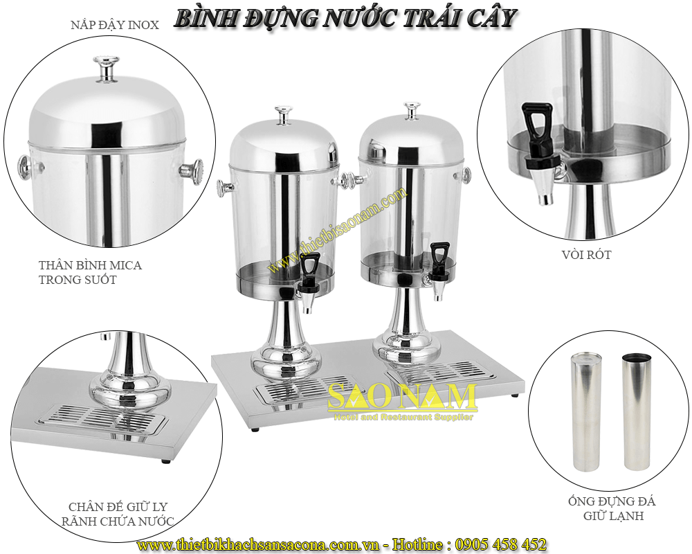 Bình Đựng Nước Trái Cây 2 Ngăn