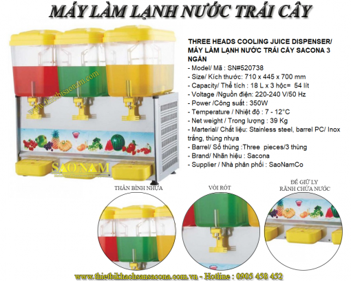 Máy Tạo Slush Đá Tuyết 3 Ngăn