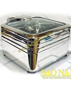 Nồi Hâm Buffet Vuông Nắp Kiếng SN#520021