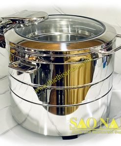 Nồi Hâm Buffet Tròn Thấp Nắp Kiếng SN#520023