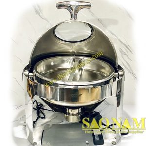 Nồi Hâm Thức Ăn Tròn Buffet Nắp Kiếng SN#520033