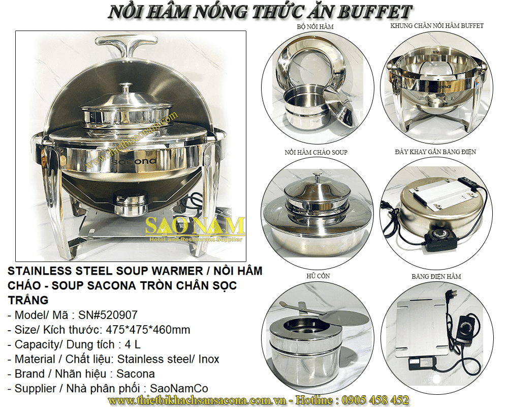 Nồi Hâm Cháo - Soup Tròn Chân Sọc Trắng Nồi Hâm Cháo - Soup Tròn Chân Sọc Trắng