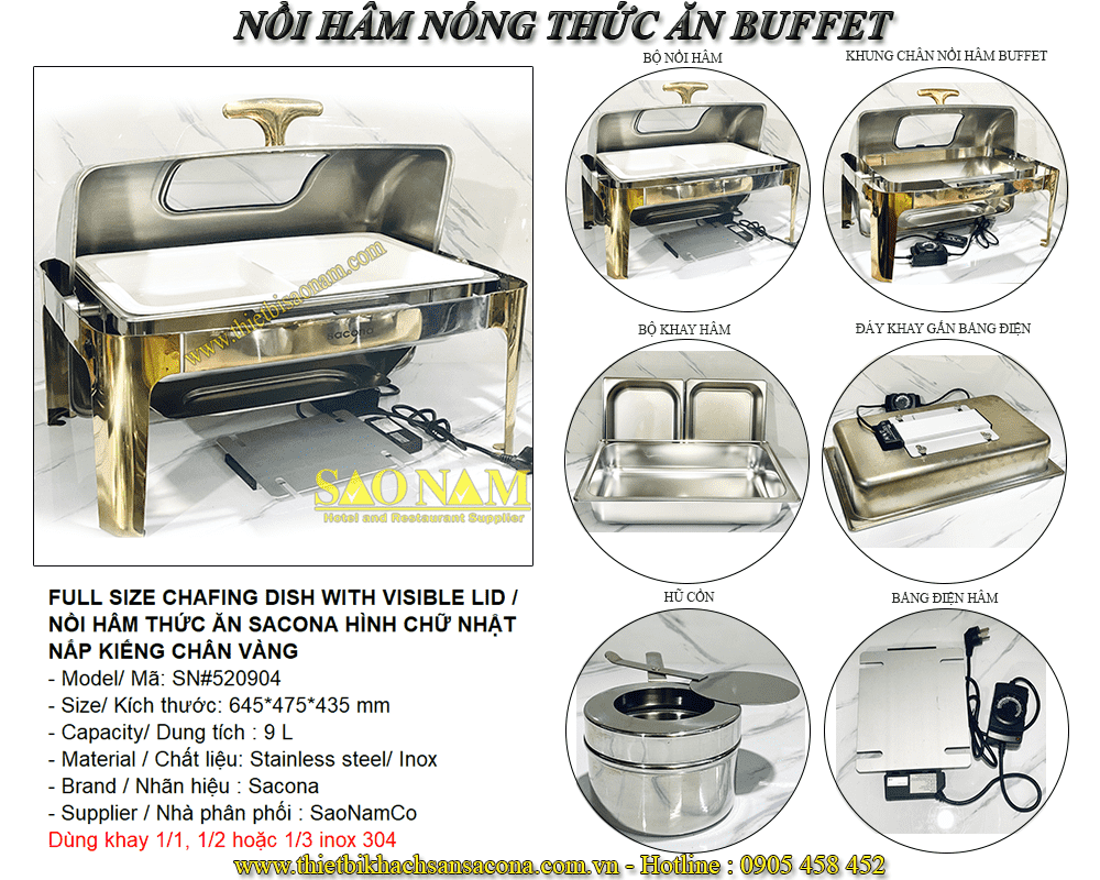 Nồi Hâm Thức Ăn HCN Nắp Kiếng Nồi Hâm Thức Ăn HCN Nắp Kiếng