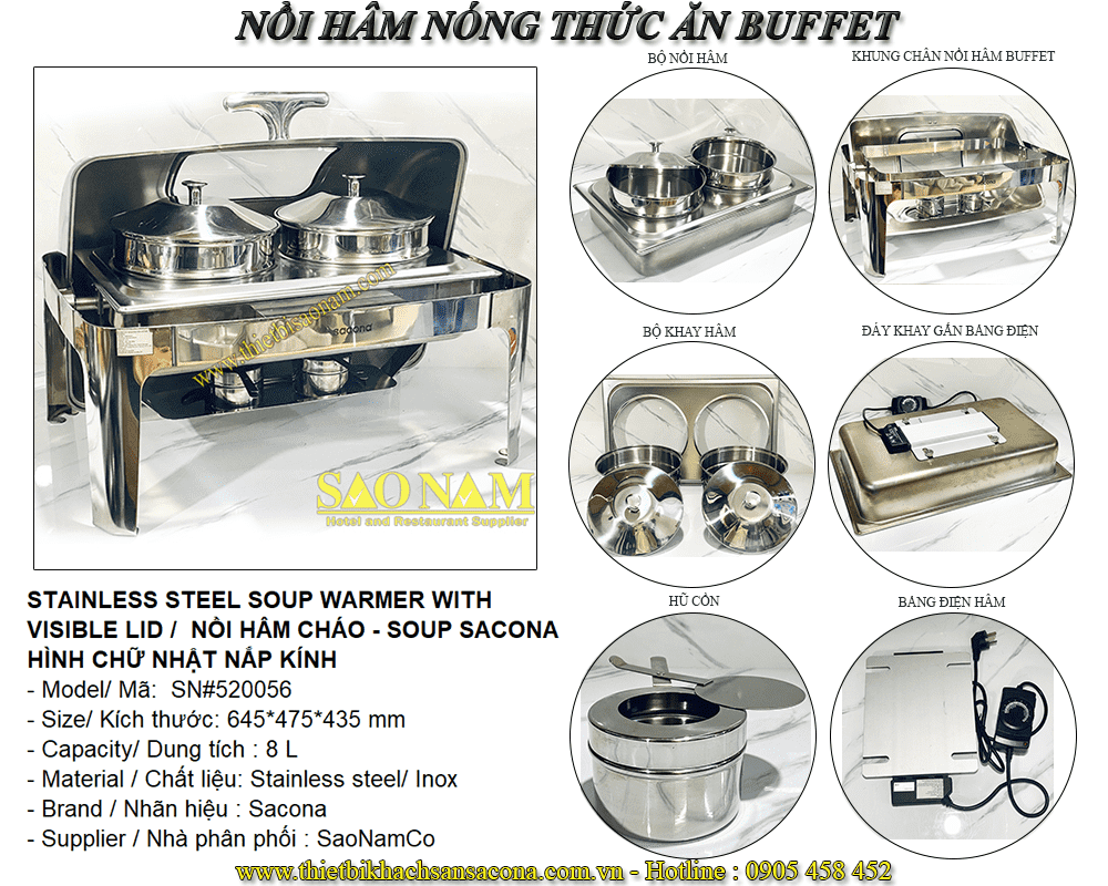 Nồi Hâm Cháo - Soup HCN Nắp Kiếng Nồi Hâm Cháo - Soup HCN Nắp Kiếng
