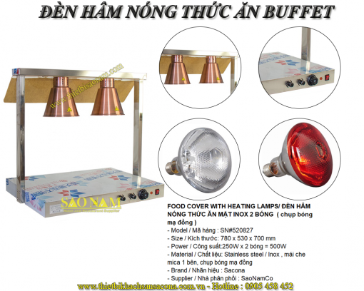 đèn hâm thức ăn 2 bóng