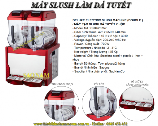 Máy Slush Đá Tuyết 2 Hộc