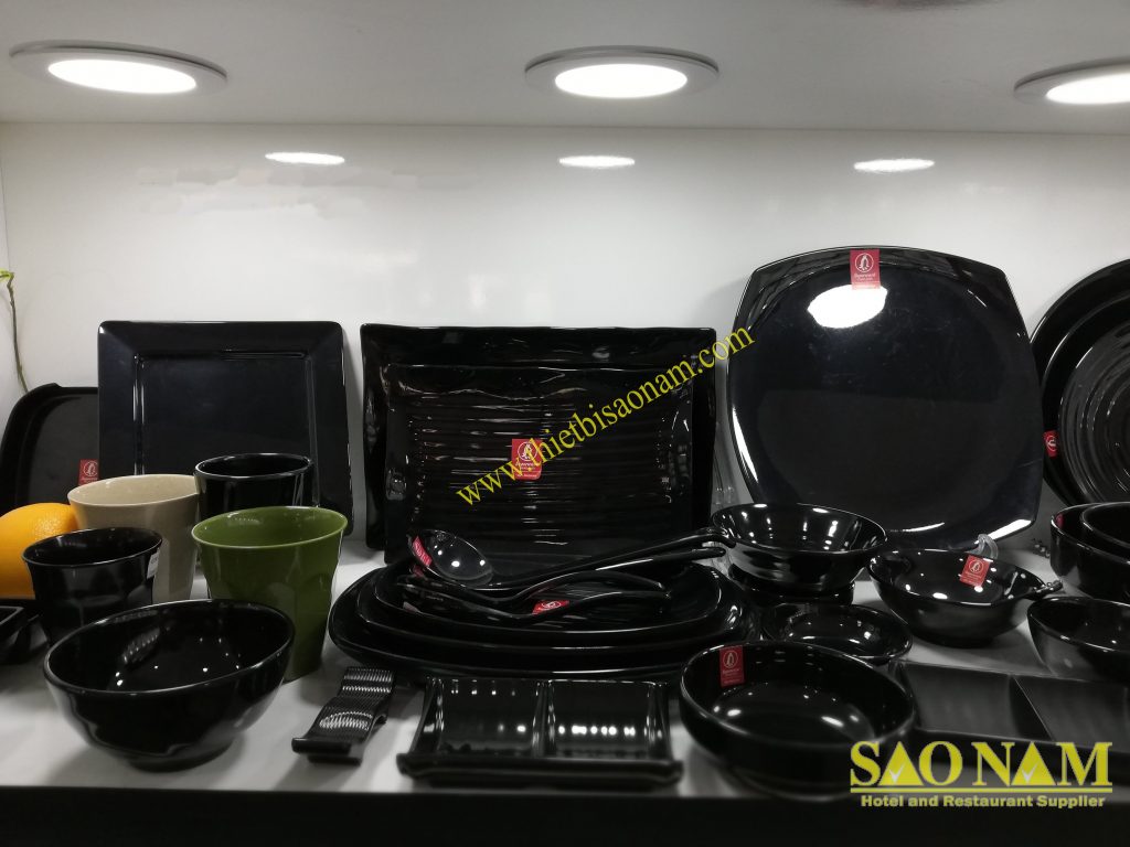 Bộ Tô Chén Dĩa Melamine - Horeca J&K Black
