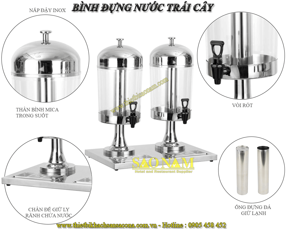 bình đựng nước trái cây 2 ngăn