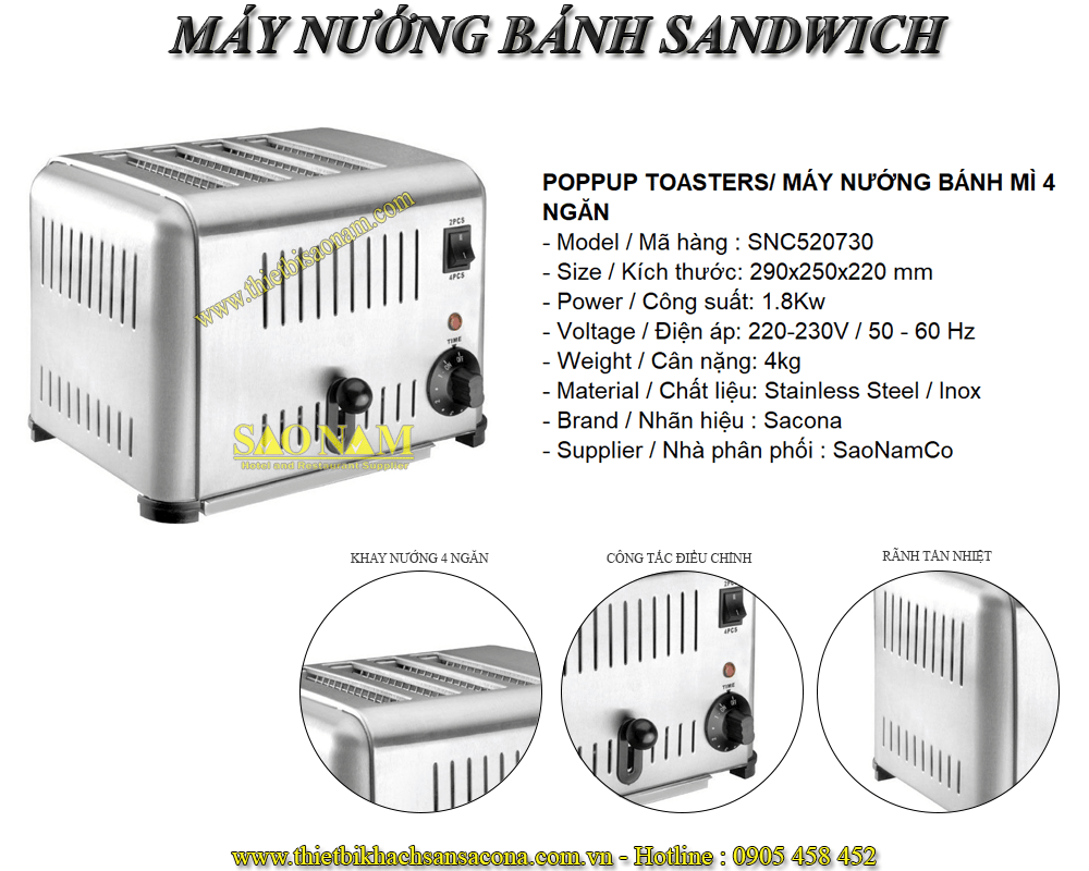 Máy Nướng Bánh Mỳ Sandwich SN#520952