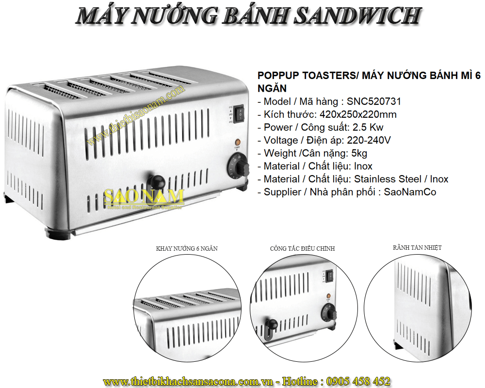 Máy Nướng Bánh Mỳ Sandwich SN#520953