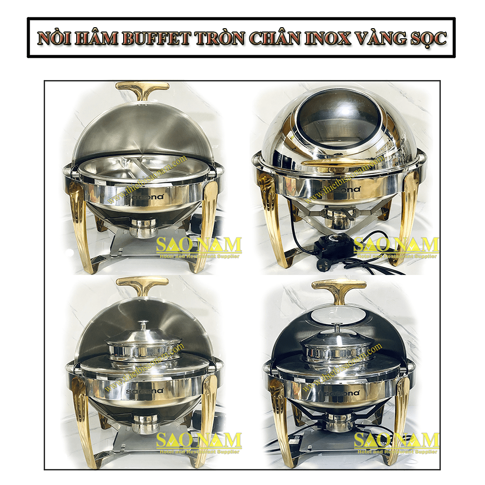 NỒI HÂM BUFFET TRÒN CHÂN VÀNG SỌC