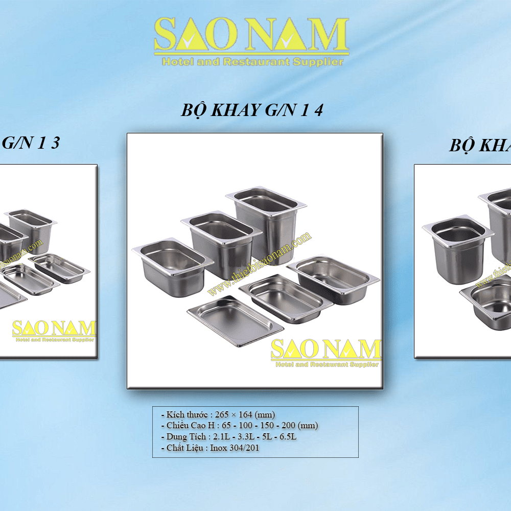 Khay đựng topping inox 1/4