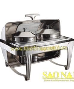 Nồi Hâm Cháo - Soup Sacona Hình Chữ Nhật Nắp Kiếng Chân Sọc Trắng SN#520909