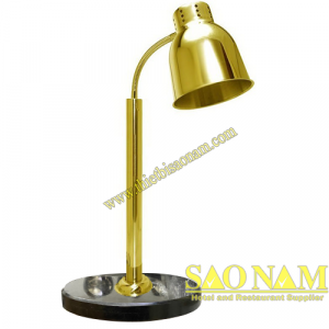 Đèn hâm nóng thức ăn buffet 1 bóng mạ vàng đế đá