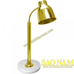 Đèn hâm nóng thức ăn buffet 1 bóng mạ vàng đế đá