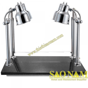 Đèn hâm thức ăn buffet 4 bóng inox đế đá