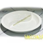 khay sứ tròn 2 ngăn chữ S