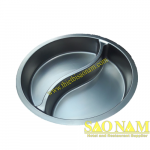 Khay inox tròn 2 ngăn chữ S