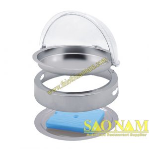 Khay tròn trưng bày thức ăn buffet 1 ngăn