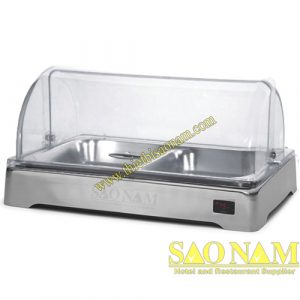 Khay hcn trưng bày thức ăn buffet dùng điện 2 ngăn