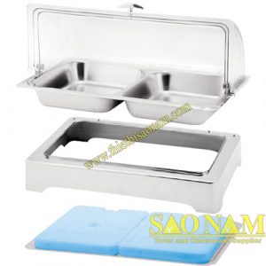 Khay hâm thức ăn buffet lạnh hcn 2 ngăn