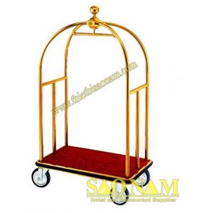Xe đẩy hành lý mạ vàng