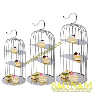 Kệ trưng bày thức ăn buffet lồng chim