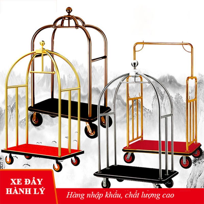 xe đẩy hành lý bị rỉ sắt