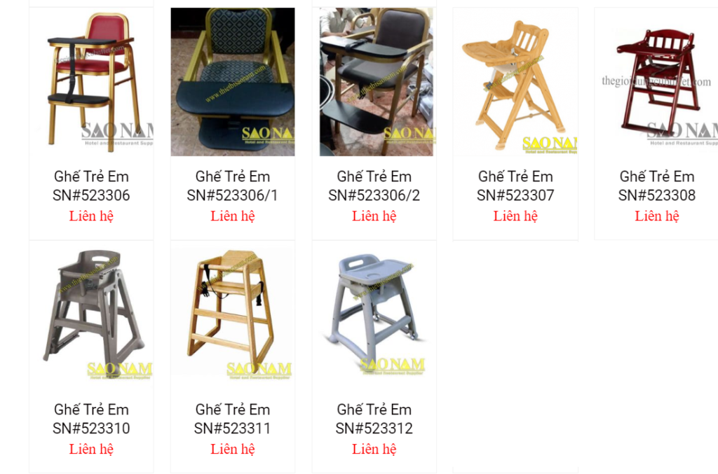 ghế trẻ em nhà hàng
